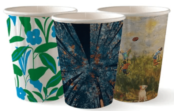 BioPak Art Series Double Wall Coffee Cup PLA 12oz – Crystal Packaging