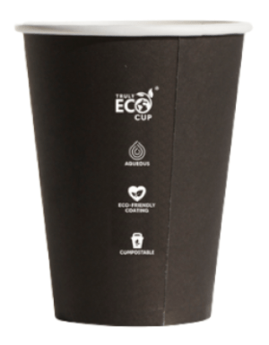 Truly Eco Aqueous Single Wall Coffee Cup Black 8oz – Crystal Packaging