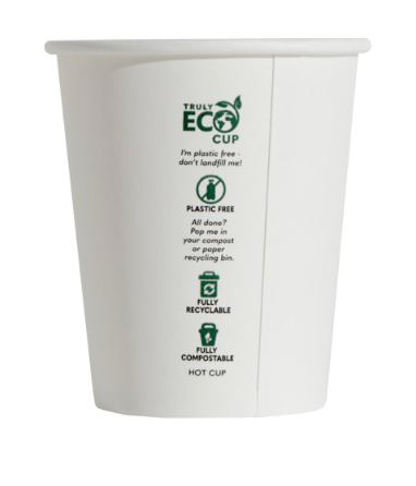 Truly Eco Aqueous Single Wall Coffee Cup White 6oz – Crystal Packaging