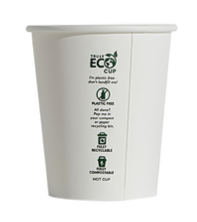 Truly Eco Aqueous Single Wall Coffee Cup White 8oz – Crystal Packaging