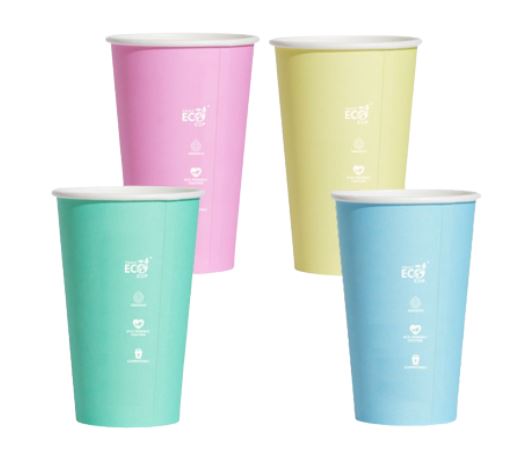 TRULY ECO AQUEOUS SINGLE WALL COFFEE CUP PASTEL 16OZ – Crystal Packaging