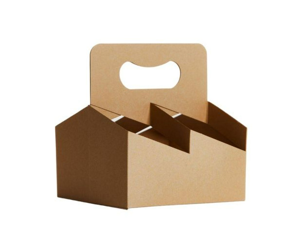 COFFEE CUP TRAY 4 CUP CORRUGATED WITH HANDLE