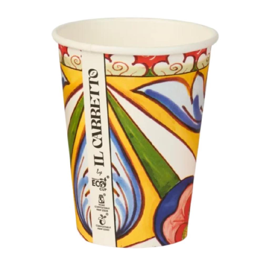TRULY ECO AQUEOUS SINGLE WALL COFFEE CUP IL CARRETO 12OZ