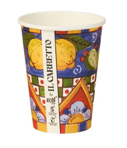 TRULY ECO AQUEOUS SINGLE WALL COFFEE CUP IL CARRETO 4OZ