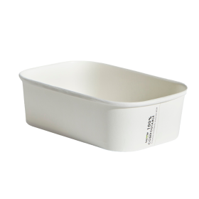 WHITE PAPER RECTANGULAR CONTAINER 650ML